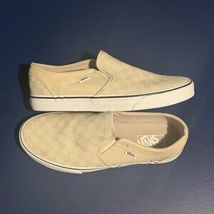 VANS Asher Slip-On Checker Dot Oatmeal - W 11 or M 9.5
 NWOT
